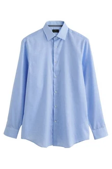Next Stretch-Jeans Strukturiertes Signature Hemd mit Sportmanschetten Hellblau/Blau/Dunkelblau