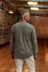 Next Langarmhemd Khaki/Dunkelgrün/Grau