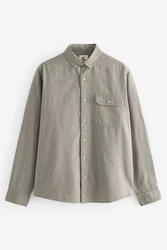 Next Langarmhemd Khaki/Dunkelgrün/Grau