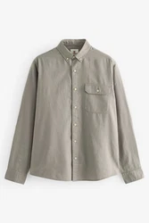 Next Langarmhemd Khaki/Dunkelgrün/Grau
