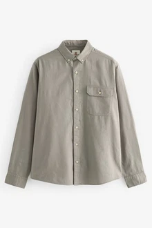 Next Langarmhemd Khaki/Dunkelgrün/Grau Next Langarmhemd Khaki/Dunkelgrün/Grau