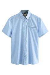 Next Kurzarmhemd Formelles Slim Fit Kurzarmhemd Blau/Hellblau