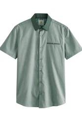Next Kurzarmhemd Formelles Slim Fit Kurzarmhemd Türkis/Grün
