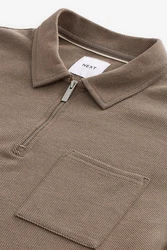 Next Langarm-Poloshirt (1-St) Grau/Braun/Khaki/Beige