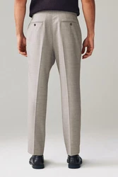 Next Stoffhose Seitlich verstellbare Anzughose mit Struktur (1-tlg) Beige/Braun/Khaki/Grau