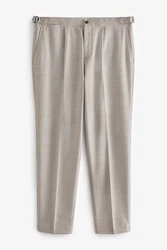 Next Stoffhose Seitlich verstellbare Anzughose mit Struktur (1-tlg) Beige/Braun/Khaki/Grau
