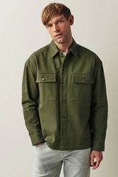 Next Outdoorhemd Hemdjacke mit zwei Taschen Dunkelgrün/Grün