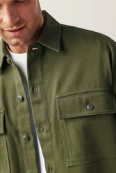 Next Outdoorhemd Hemdjacke mit zwei Taschen Dunkelgrün/Grün