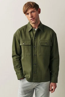 Next Outdoorhemd Hemdjacke mit zwei Taschen Dunkelgrün/Grün
