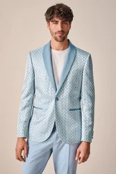 Next Sakko Slim-Fit Jacquard Sakko Hellblau/Blau