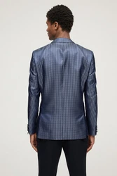 Next Sakko Slim-Fit Jacquard Sakko Hellblau/Dunkelblau/Blau/Grau