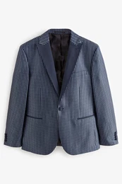 Sakko Slim-Fit-Jacquard-Sakko aus Satin (1-tlg)