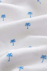 Next Kurzarmhemd aus Leinengemisch mit Print Blau/Weiß/Hellblau