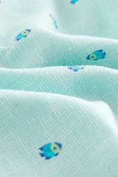Next Kurzarmhemd aus Leinengemisch mit Print Hellblau/Grün/Blau/Türkis