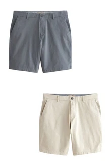 Next Chinoshorts Straight Fit 2er-Pack Khaki/Beige/Grau Next Chinoshorts Straight Fit 2er-Pack Khaki/Beige/Grau