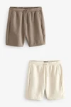 Next Sweatshorts Jersey-Shorts mit Reißverschlusstasche 2er-Pack Khaki/Beige Next Sweatshorts Jersey-Shorts mit Reißverschlusstasche 2er-Pack Khaki/Beige
