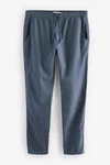 Next Slim Fit Hose mit Kordelzug aus Leinenmischung Blau/Grau/Dunkelblau
