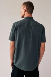 Next Kurzarmhemd mit zwei Taschen Dunkelgrau/Dunkelgrün/Grün/Hellgrau/Grau