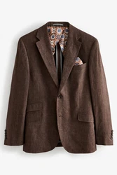 Next Baukastensakko Slim Fit Signature Leomaster Anzugsakko Braun/Dunkelbraun