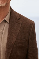 Next Baukastensakko Slim Fit Signature Leomaster Anzugsakko Braun/Dunkelbraun