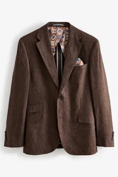 Next Baukastensakko Slim Fit Signature Leomaster Anzugsakko Braun/Dunkelbraun