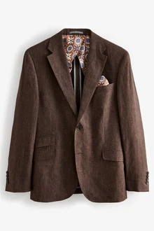 Next Baukastensakko Slim Fit Signature Leomaster Anzugsakko Braun/Dunkelbraun
