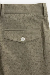 Next Anzughose Seersucker-Anzughose Khaki/Dunkelgrün
