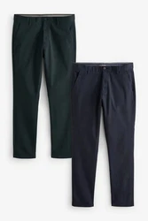 Next Chinohose Skinny Fit Chinohose mit Stretch Dunkelblau/Dunkelgrün/Türkis