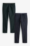 Next Chinohose Skinny Fit Chinohose mit Stretch Dunkelblau/Dunkelgrün/Türkis