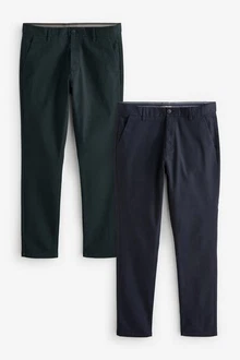 Next Chinohose Skinny Fit Chinohose mit Stretch Dunkelblau/Dunkelgrün/Türkis