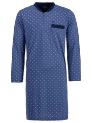 Henry Terre Nachthemd Langarm Dunkelblau/Blau/Lila