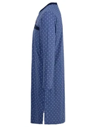 Henry Terre Nachthemd Langarm Dunkelblau/Blau/Lila