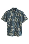Next Regular Fit Kurzarmhemd mit Print Blau/Dunkelgrün/Hellblau
