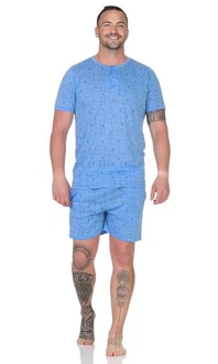 EloModa Capri-Pyjama Herren Pyjama Shorty und T-Shirt Schlafanzug