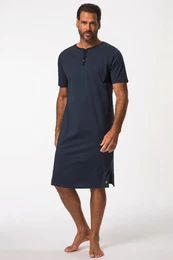 Schlafanzug Nachthemd Henley Ringel bis 8 XL