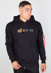 Alpha Industries Hoody Alpha Label Schwarz/Rot