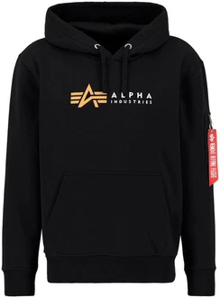 Alpha Industries Hoody Alpha Label Schwarz/Rot