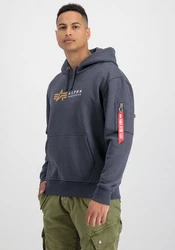 Alpha Industries Hoody Alpha Label Hellblau/Blau