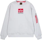 Alpha Industries Sweatshirt Satin Logo Sweater Weiß/Hellgrau/Rot/Grau
