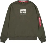 Alpha Industries Sweatshirt Satin Logo Sweater Dunkelgrün
