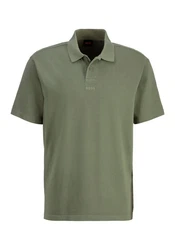 BOSS ORANGE Poloshirt Pe__Dye mit Polokragen Dunkelgrün/Grün