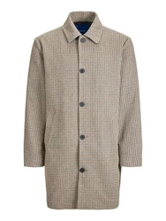 Jack & Jones Langmantel JORTOBY CHECK MAC COAT Beige/Braun/Grau/Khaki