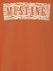 MUSTANG T-Shirt Style Austin Rot/Braun/Orange
