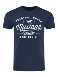 MUSTANG T-Shirt Printshirt Basic Regular Tee Dunkelblau
