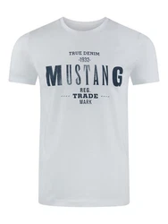 MUSTANG T-Shirt Print Tee (1-tlg) Schwarz/Weiß/Blau/Grau