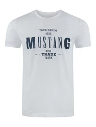 MUSTANG T-Shirt Print Tee (1-tlg) Schwarz/Weiß/Blau/Grau