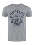 MUSTANG Herren T-Shirt Rundhals Kurzarm Logo Print Schwarz/Weiß/Blau/Grau (1004412-4140)
