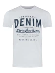 MUSTANG T-Shirt Herren Printshirt Basic Regular Tee Shirt Schwarz/Weiß/Blau/Grau