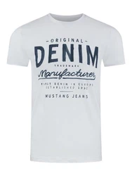 MUSTANG T-Shirt Herren Printshirt Basic Regular Tee Shirt Schwarz/Weiß/Blau/Grau