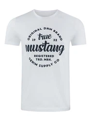 MUSTANG T-Shirt Herren Printshirt Regular Fit Weiß/Creme/Rot/Blau/Lila